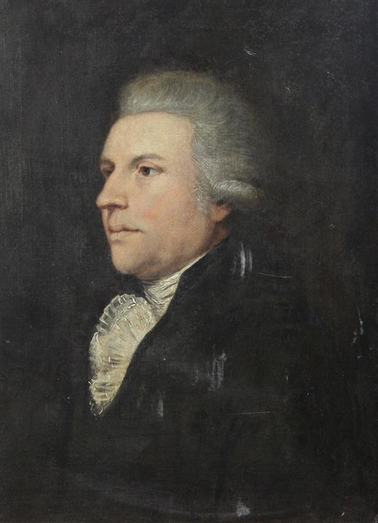 18th century Irish School Portrait of Thomas Nuttall of Dublin (d.1775), 21.75 x 16in.